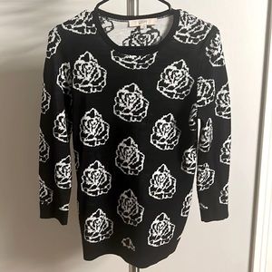 LOFT black floral sweater